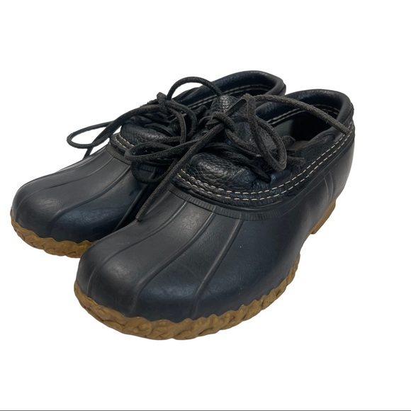 LL Bean Black Duck Boots Low Side Waterproof Size 6 - Picture 6 of 14
